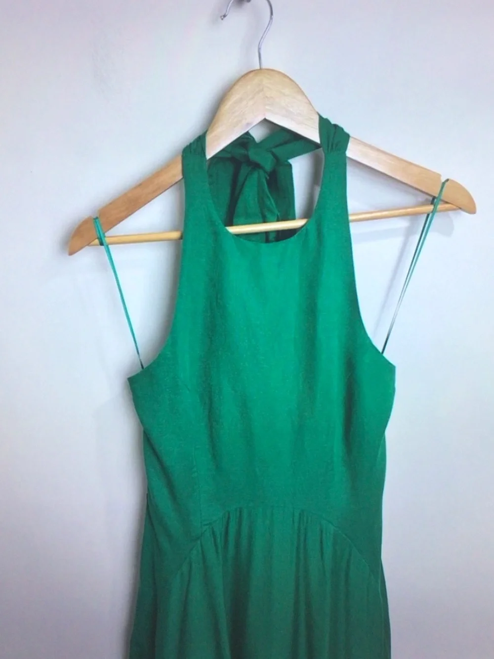 Mint Velvet Green Halter Tie-Back Midi Dress - Picture 2 of 9